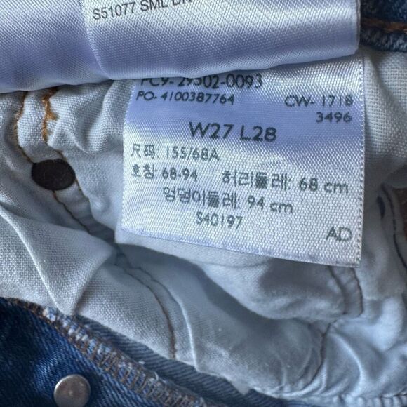 Levi’s Premium Denim 501 Size 27 High Rise Women’s Skinny Blue Jeans Button Fly - Picture 8 of 12